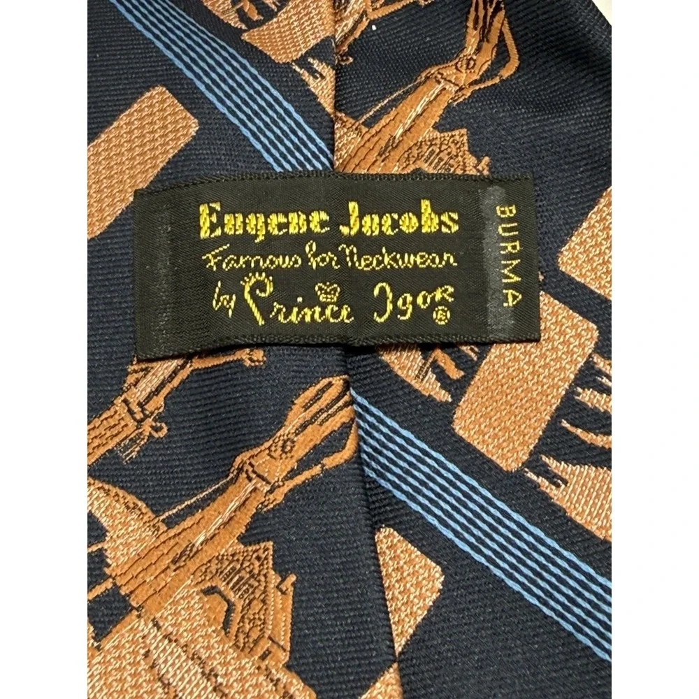 Eugene Jacobs Ornate Gray Tie Floral Embroidery 100% Silk Prince Igor